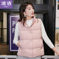 冰洁2019新款羽绒马甲女时尚短款鸭绒宽松休闲羽绒服背心马甲韩版J90131104