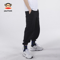 大嘴猴运动裤男春季新款韩版休闲宽松梭织长裤男 黑色 L