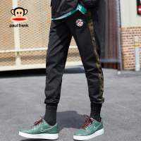 PaulFrank大嘴猴裤子男韩版潮流ins超火黑色长裤收脚口休闲裤