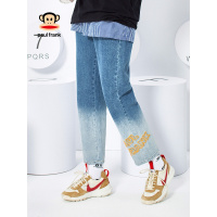 PaulFrank大嘴猴牛仔裤女春秋新款chic直筒裤复古显瘦休闲裤女 灰蓝色 M