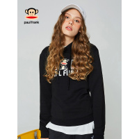 PaulFrank大嘴猴卫衣女春秋新款长袖套头韩版宽松pphome外套女 M 白色