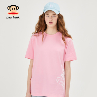 Paul Frank/大嘴猴夏新款短袖T恤女潮流纯色圆领上衣学生潮