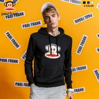 Paul Frank/大嘴猴经典简约男装秋套头抽绳卫衣连帽运动宽松外套