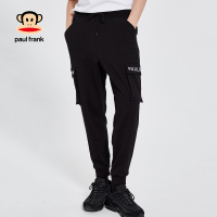 Paul Frank/大嘴猴2019夏季新款长裤男黑色韩版多口袋九分裤束脚