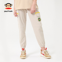 Paul Frank/大嘴猴夏季新款休闲长裤女卡其色韩版抽绳裤子潮