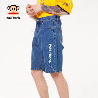 PaulFrank/大嘴猴夏季新款牛仔短裤男经典欧美风五分裤潮 牛仔蓝