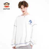 Paul Frank/大嘴猴春秋季新款卫衣男白色套头衫宽松韩版印花潮