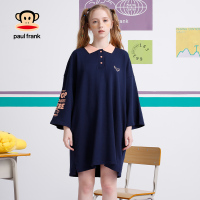 PaulFrank/大嘴猴春秋季新款裙子女上衣韩版连衣裙学生休闲 深蓝色 S