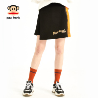 PaulFrank/大嘴猴春秋季新款裙子女a字半身裙韩版学生印花裙Z 黑色 S