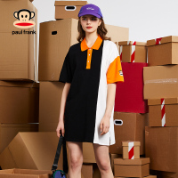 Paul Frank/大嘴猴夏季连衣裙女韩版气质短袖纯棉宽松潮
