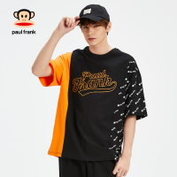 Paul Frank/大嘴猴春夏新款短袖T恤男拼接色体恤韩版印花潮流