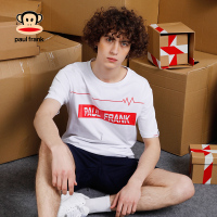 大嘴猴夏季新款短袖T恤男装纯棉潮流白色百搭体恤上衣