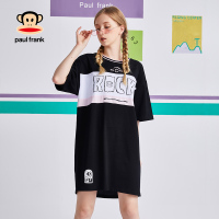 大嘴猴连衣裙女新款夏季可盐可甜女神范中长裙 黑色