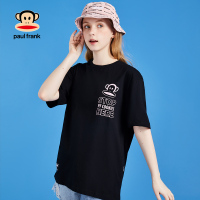 Paul Frank/大嘴猴夏季新款短袖T恤女黑色宽松夏装上衣学院风