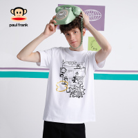 大嘴猴短袖T恤男装新款涂鸦印花白色纯棉休闲潮