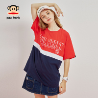 Paul Frank/大嘴猴2020年短袖T恤女装夏装百搭少女拼接色印花情侣