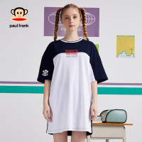 大嘴猴 新款连衣裙女宽松拼接色字母印花百搭潮 混色