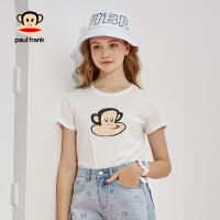 大嘴猴韩版T恤女年夏季修身防晒上衣白色纯棉女装 S 白色