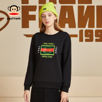 大嘴猴春秋季新款圆领卫衣女韩版撞色印花潮流上衣