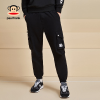 大嘴猴春秋季新款裤子男装休闲工装裤束脚韩版百搭 M 黑色