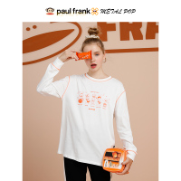 大嘴猴春季新款长袖T恤女韩版白色少女可爱薄款 白色