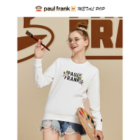 大嘴猴春秋季新款卫衣女字母印花校园风时尚休闲装 S 白色