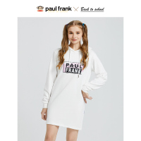 Paul Frank/大嘴猴春秋季新款宽松印花学生长袖卫衣连衣裙女