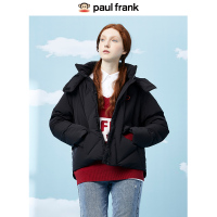 Paul Frank/大嘴猴羽绒服新款女装冬季短款外套熊耳朵连帽