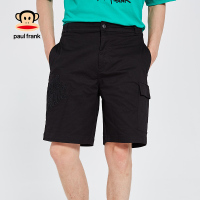 Paul Frank/大嘴猴[商场同款]夏季新款短裤男黑色宽松裤系扣