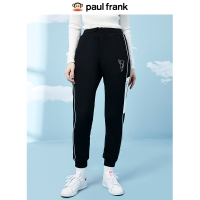 大嘴猴冬季新款休闲裤女撞色字母印花加绒束脚裤