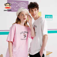 Paul Frank/大嘴猴夏季新款短袖T恤男女装中长款宽松休闲粉色潮