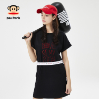 PaulFrank/大嘴猴 夏季短袖T恤女中长款宽松上衣