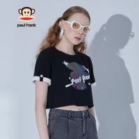 Paul Frank/大嘴猴 夏季短款少女短袖T恤印花圆领上衣潮流 PFCTE212747W