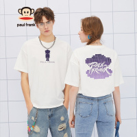 Paul Frank/大嘴猴 夏季短袖T恤男韩版潮流印花情侣装宽松上衣 PFCTE212884U