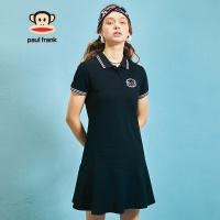 Paul Frank/大嘴猴 夏季短袖连衣裙女时尚POLO领运动休闲裙子 PFCDS212141W