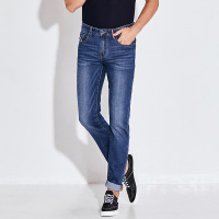 古老鲨鱼2019新款春夏季刺绣牛仔裤男直筒宽松商务休闲男裤长裤子