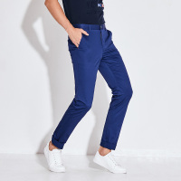 古老鲨鱼2018新款春夏季商务休闲裤男宽松中年直筒裤纯色男裤长裤