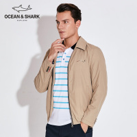 古老鲨鱼2019春男士春秋季夹克外套男商务休闲潮流秋装绅士