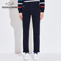 古老鲨鱼2018秋冬新款休闲裤男士修身裤子潮流长裤青年直筒男裤