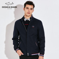 古老鲨鱼外套男春秋新款修身中年男士夹克商务休闲立领外衣爸爸装