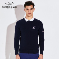 古老鲨鱼2018新款秋冬中年毛衣男士针织衫加厚圆领宽松商务羊毛衫