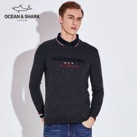 古老鲨鱼2018羊毛衫男纯色套头打底针织衫秋冬季圆领薄款毛衣男