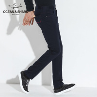 古老鲨鱼2018秋冬新款男装商务休闲裤男直筒纯色商务休闲装男裤