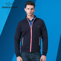 古老鲨鱼男士时尚休闲外套 百搭徽章男士休闲针织衫