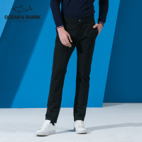 古老鲨鱼休闲裤男秋季时尚直筒纯色简约百搭休闲长裤男