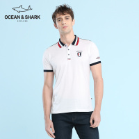 古老鲨鱼2018夏季新款男士休闲条纹翻领修身百搭短袖T恤 polo衫