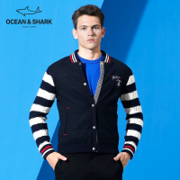 古老鲨鱼秋冬中青年男士休闲立领毛衣 开衫长袖针织衫男