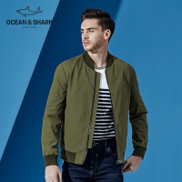 古老鲨鱼秋季新款棒球领夹克衫男简约时尚飞行员长袖外套男