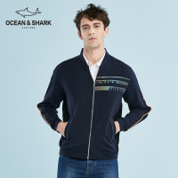 古老鲨鱼2018春秋男士个性面百搭休闲适男士立领针织外套