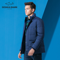 古老鲨鱼冬季男士短款商务休闲立领纯色羽绒服男装外套